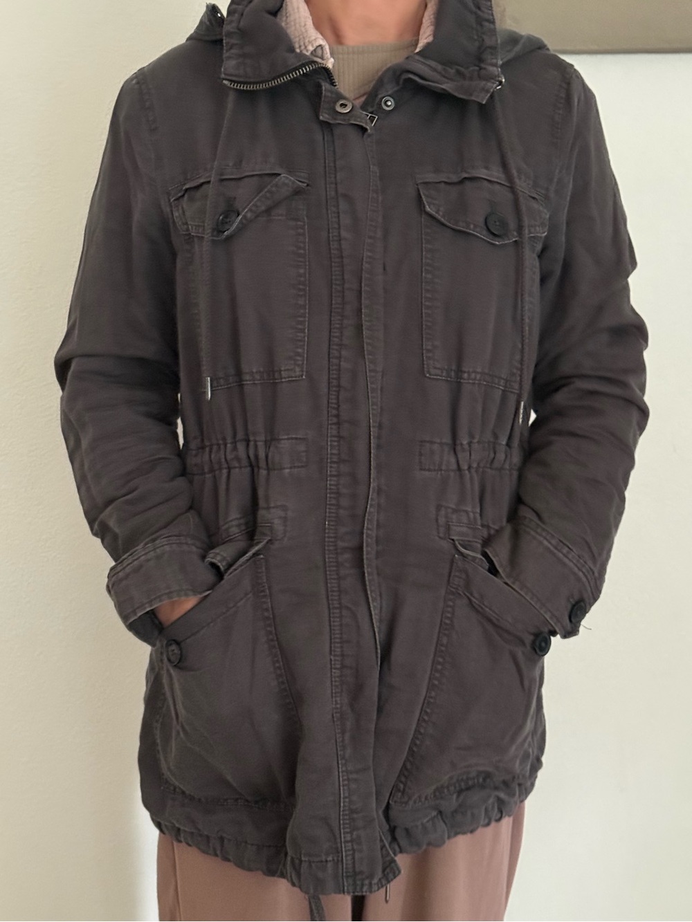 LOFT Women’s Hooded Jacket - Dark Gray